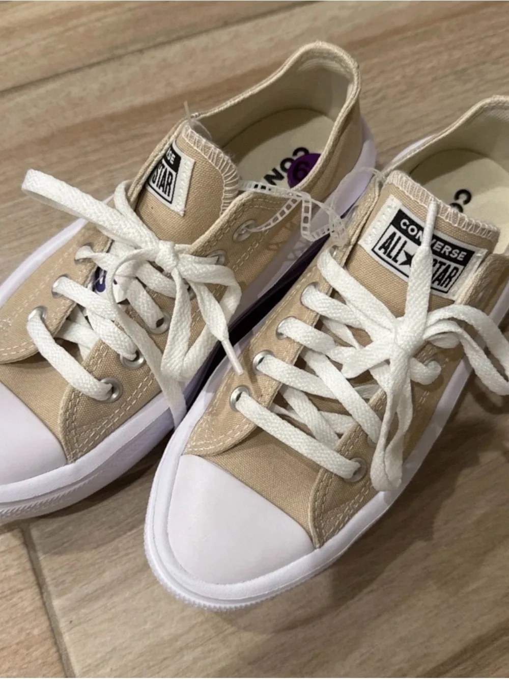 8W Converse Chuck Taylor All Star Move Platform Low Nutty Granola/White